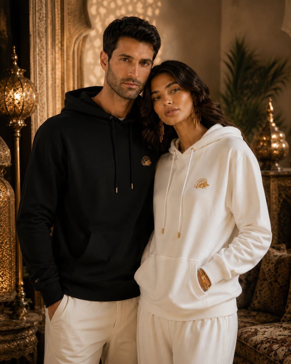 Hoodie duo noir & écru
